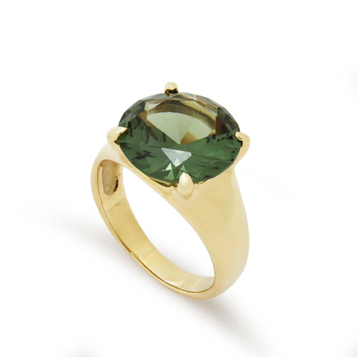 RG1782-1 Gold Estate Ring with Green Spinel