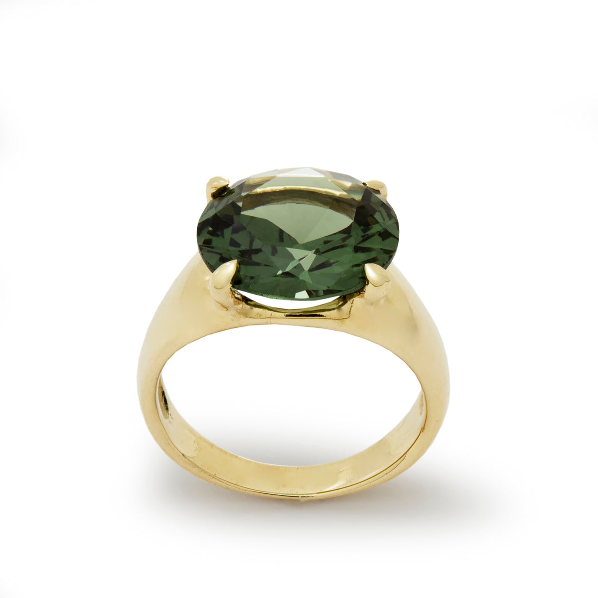 RG1782-1 Gold Estate Ring with Green Spinel