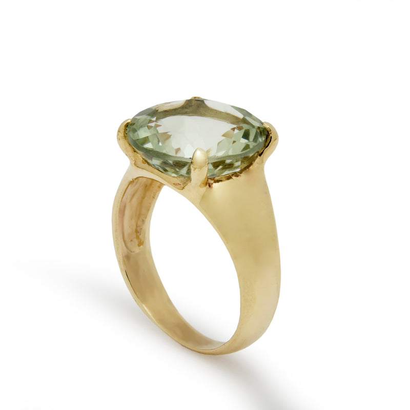RG1782-2 Gold Estate Ring with Green Amethyst
