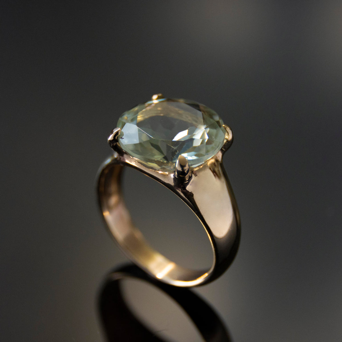 RG1782-2 Gold Estate Ring with Green Amethyst