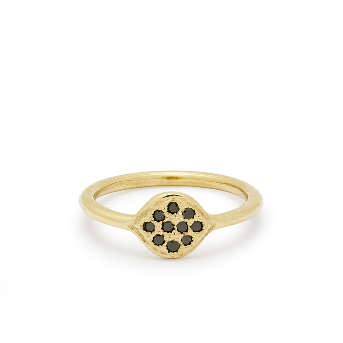 RG1787C-1 Dainty Gold Ring with Ten Black Diamonds