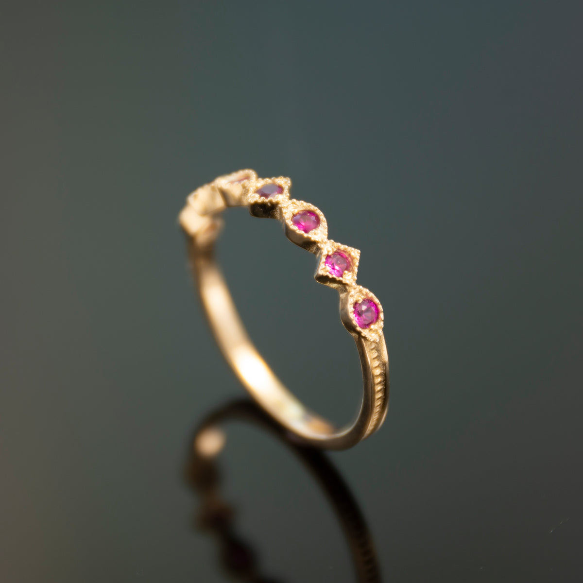 RG1813C Gold Ring set with Ruby Stones