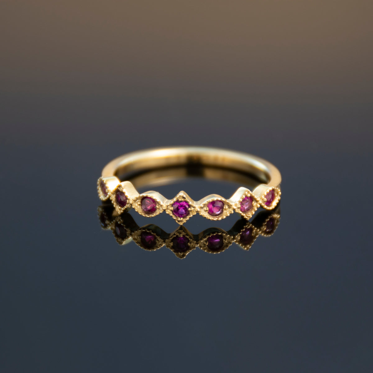 RG1813C Gold Ring set with Ruby Stones