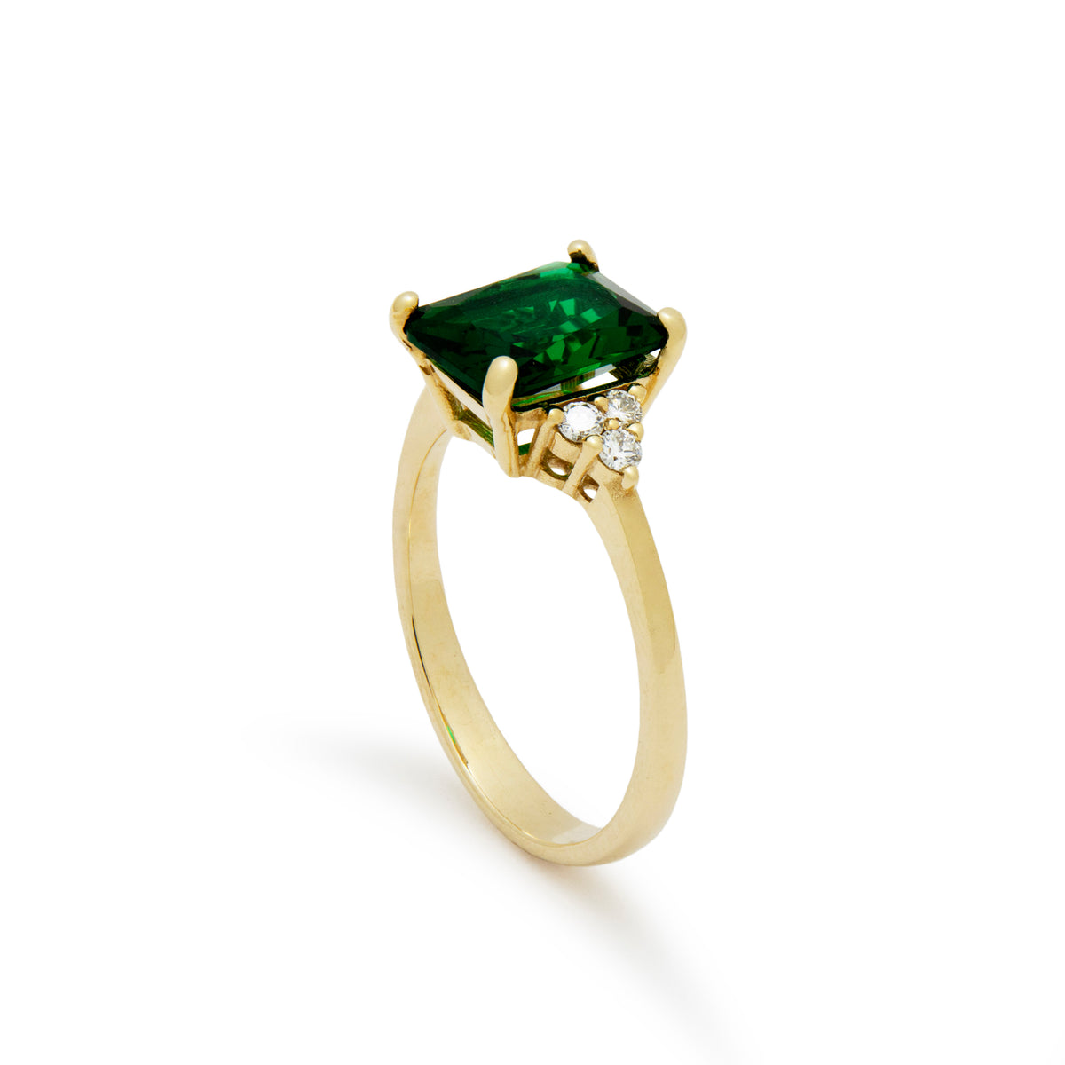 RG1888-1 Engagement Ring with Emerald and Diamonds