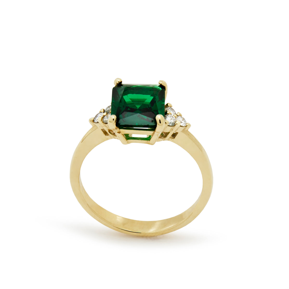 RG1888-1 Engagement Ring with Emerald and Diamonds