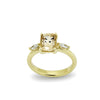 RG1894 Gold Engagement Ring with Square Morganite and Diamonds