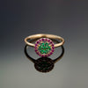 RG1896-1 Classic Gold Flower Ring with Ruby and Emerald Stones