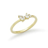 RG1906 Dainty Gold Ring with Pear Shaped Diamonds