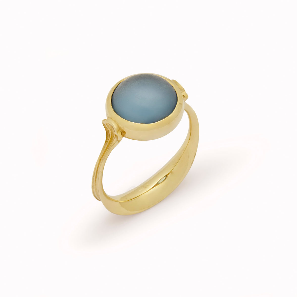 RG1908 Romantic Gold Ring with Centered Blue Quartz