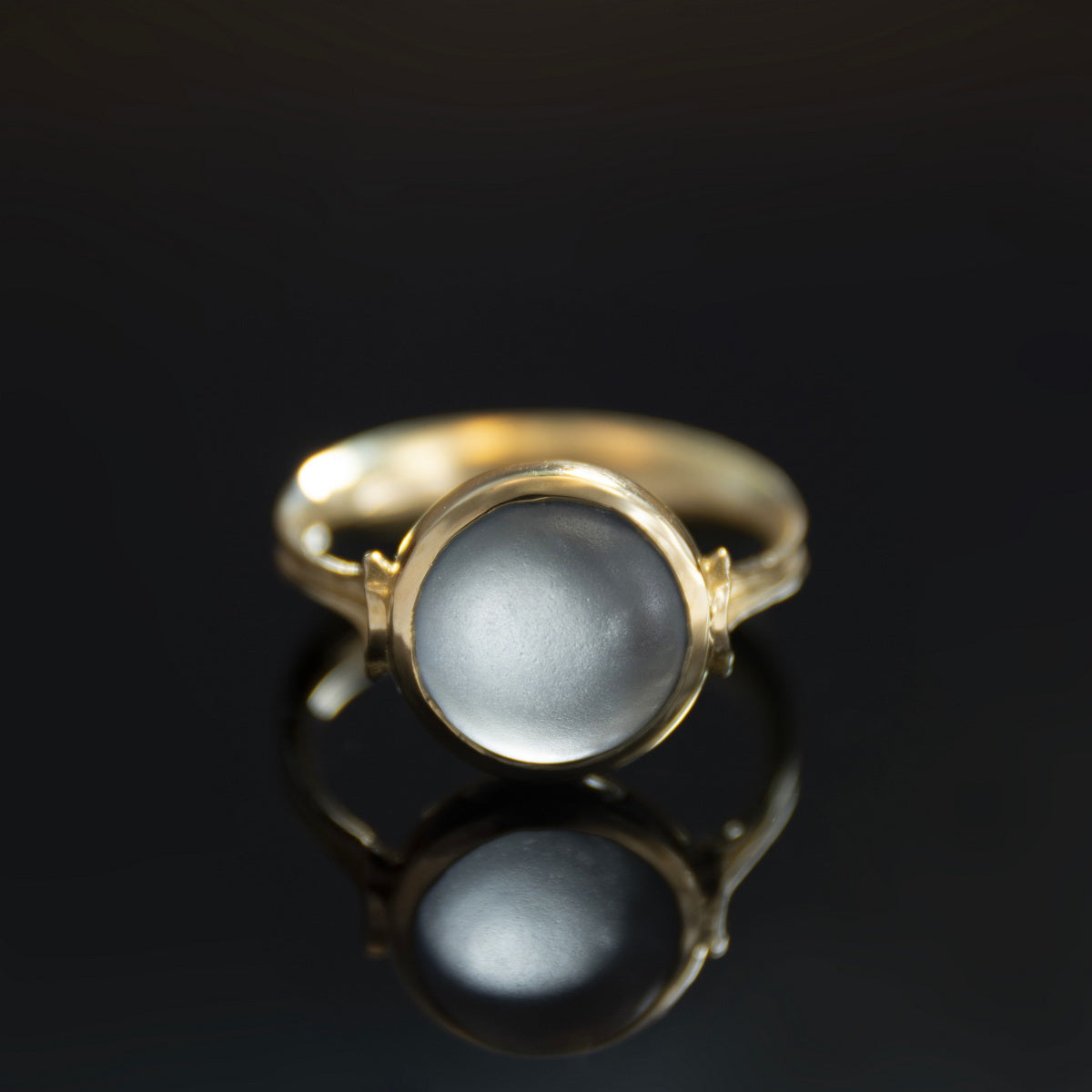 RG1908 Romantic Gold Ring with Centered Blue Quartz