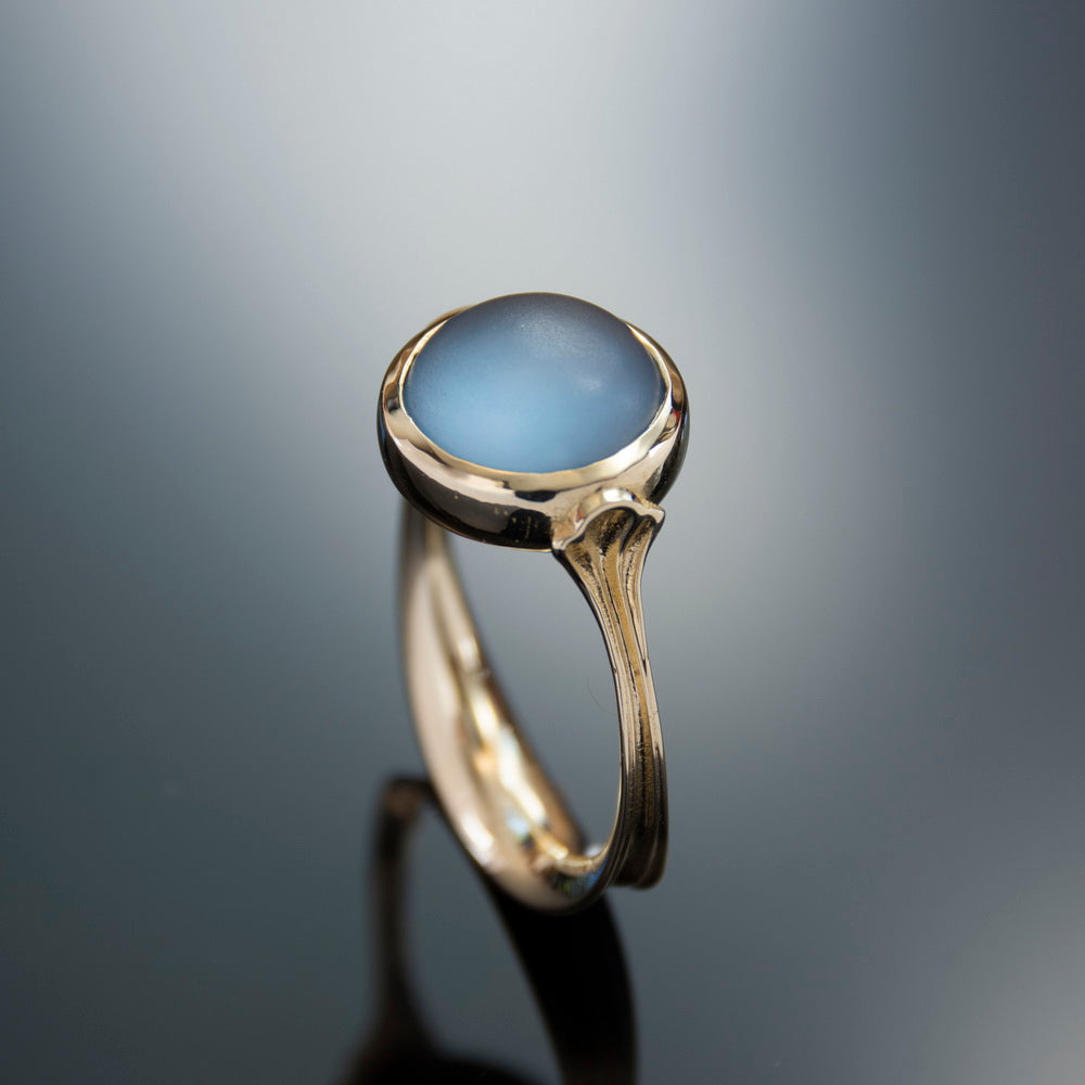 RG1908 Romantic Gold Ring with Centered Blue Quartz