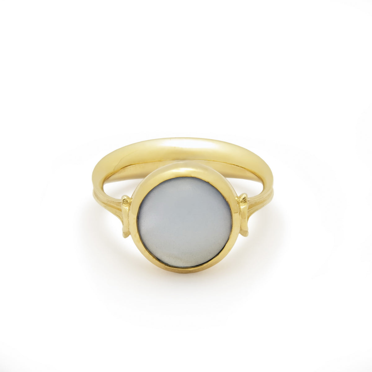 RG1908 Romantic Gold Ring with Centered Blue Quartz