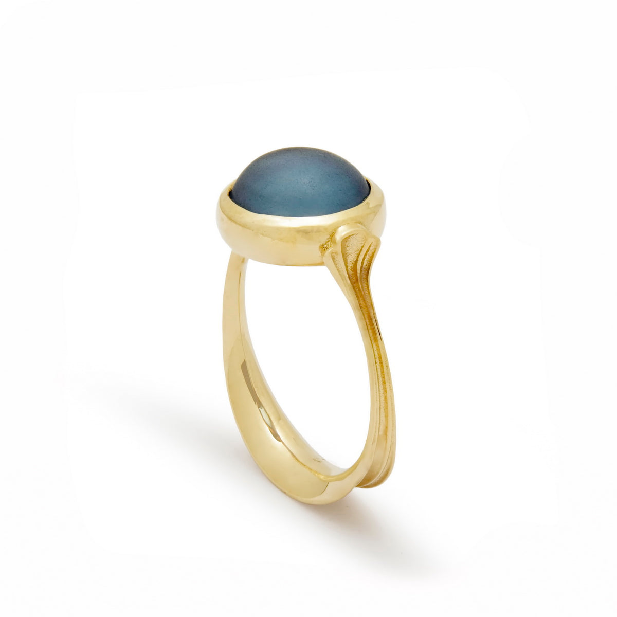 RG1908 Romantic Gold Ring with Centered Blue Quartz