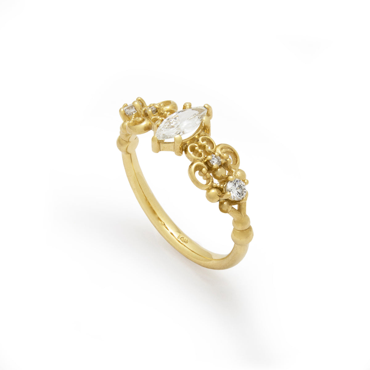 RG1912A Gold and Diamonds Ring with Victorian Details