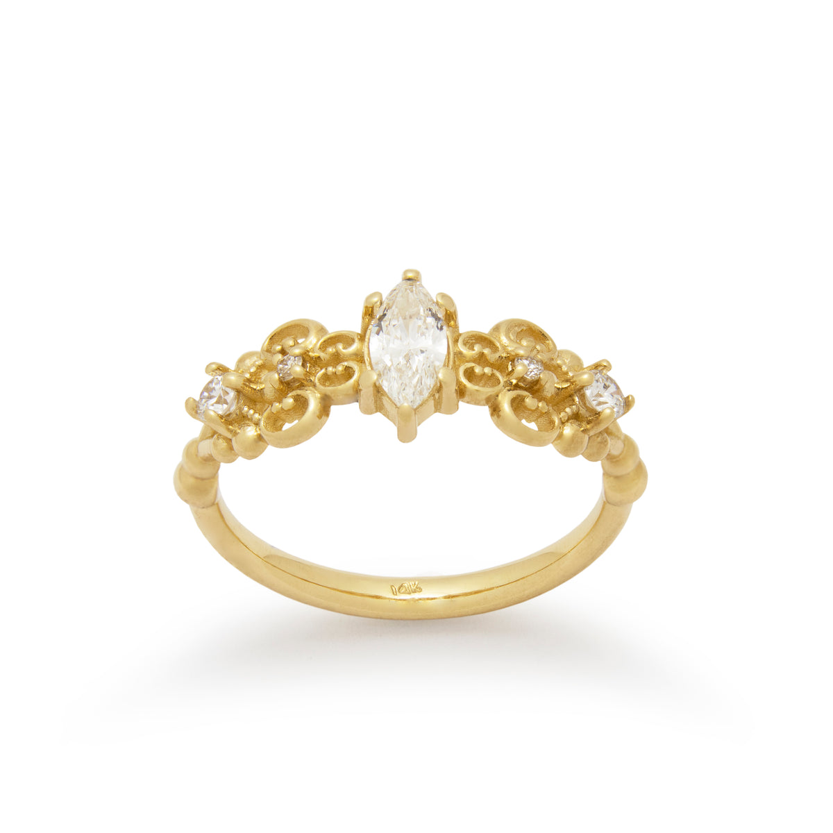 RG1912A Gold and Diamonds Ring with Victorian Details