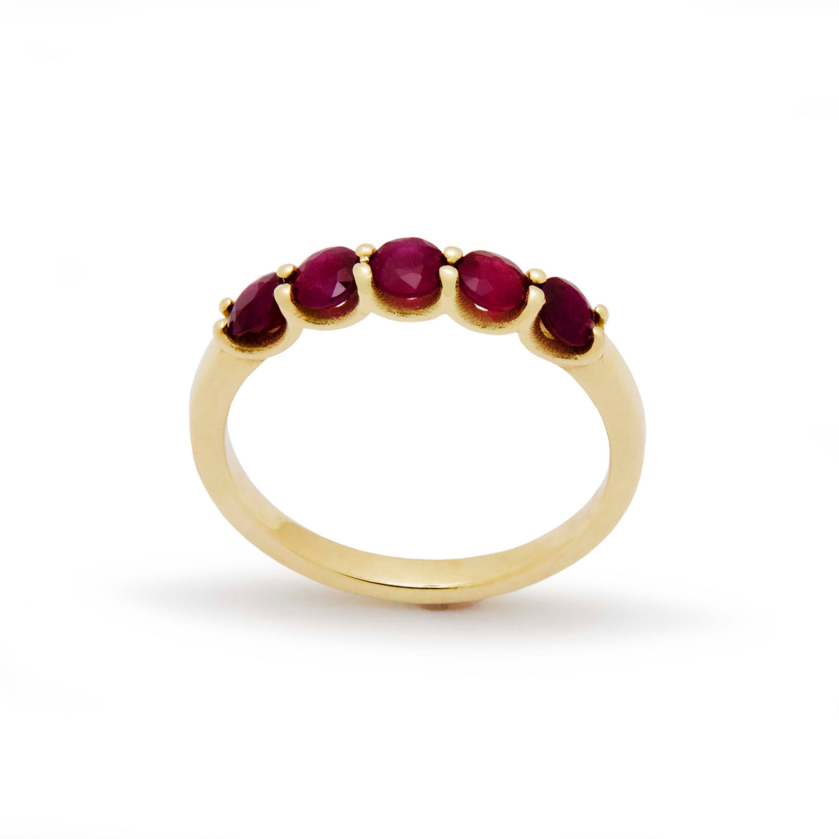 RG1929 Beautiful Ruby Anniversary Band Ring In Delicate Yellow Gold Setting