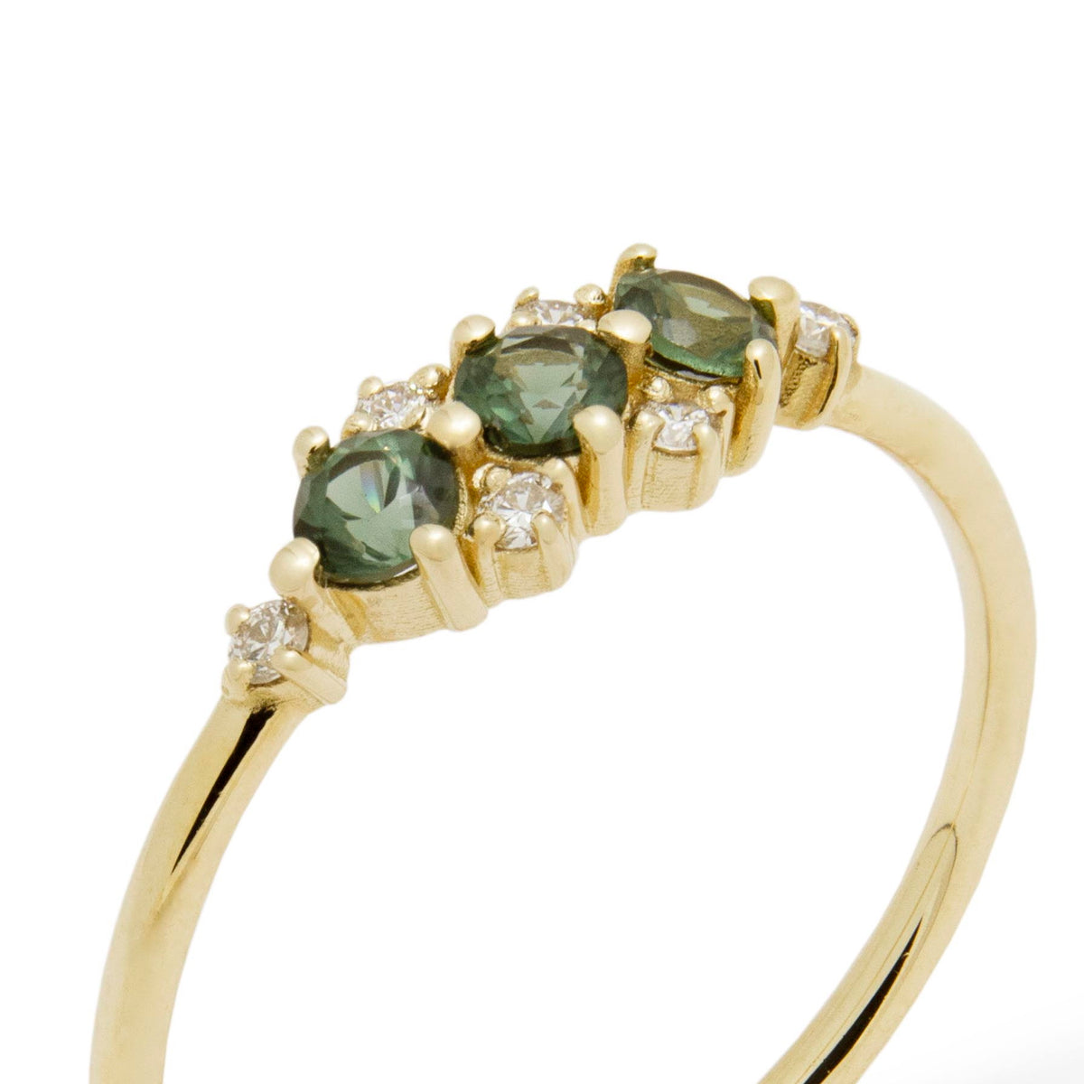 RG1940-1 Gorgeous Green Spinel And Diamond Halo Engagement Yellow Gold Ring In Chic Design