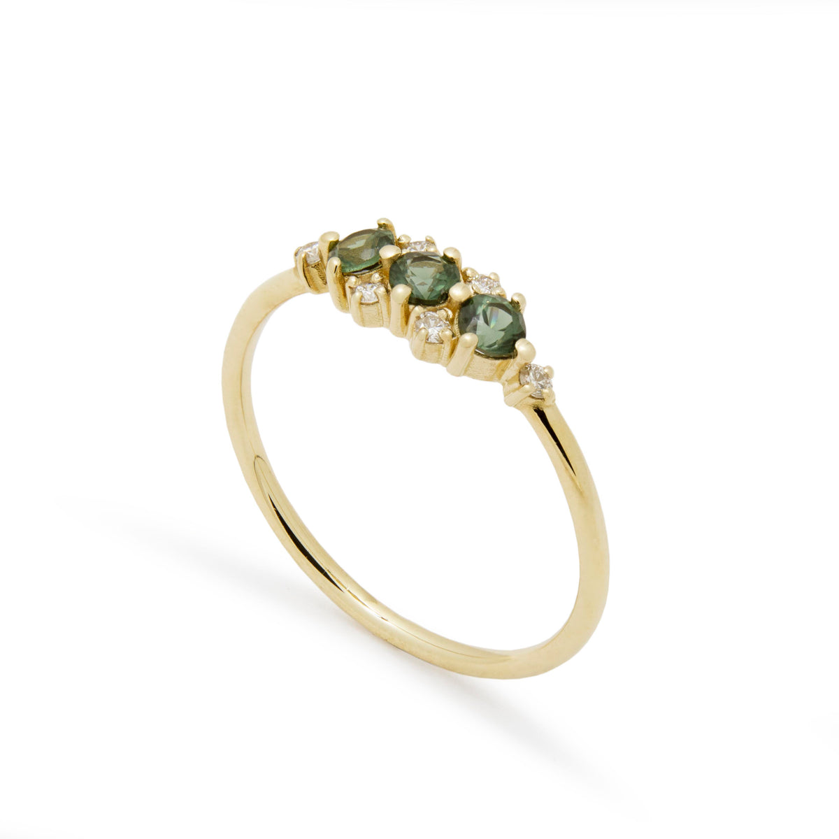 RG1940-1 Gorgeous Green Spinel And Diamond Halo Engagement Yellow Gold Ring In Chic Design