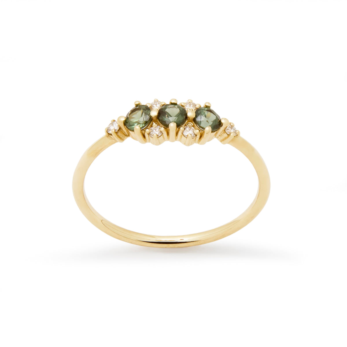 RG1940-1 Gorgeous Green Spinel And Diamond Halo Engagement Yellow Gold Ring In Chic Design