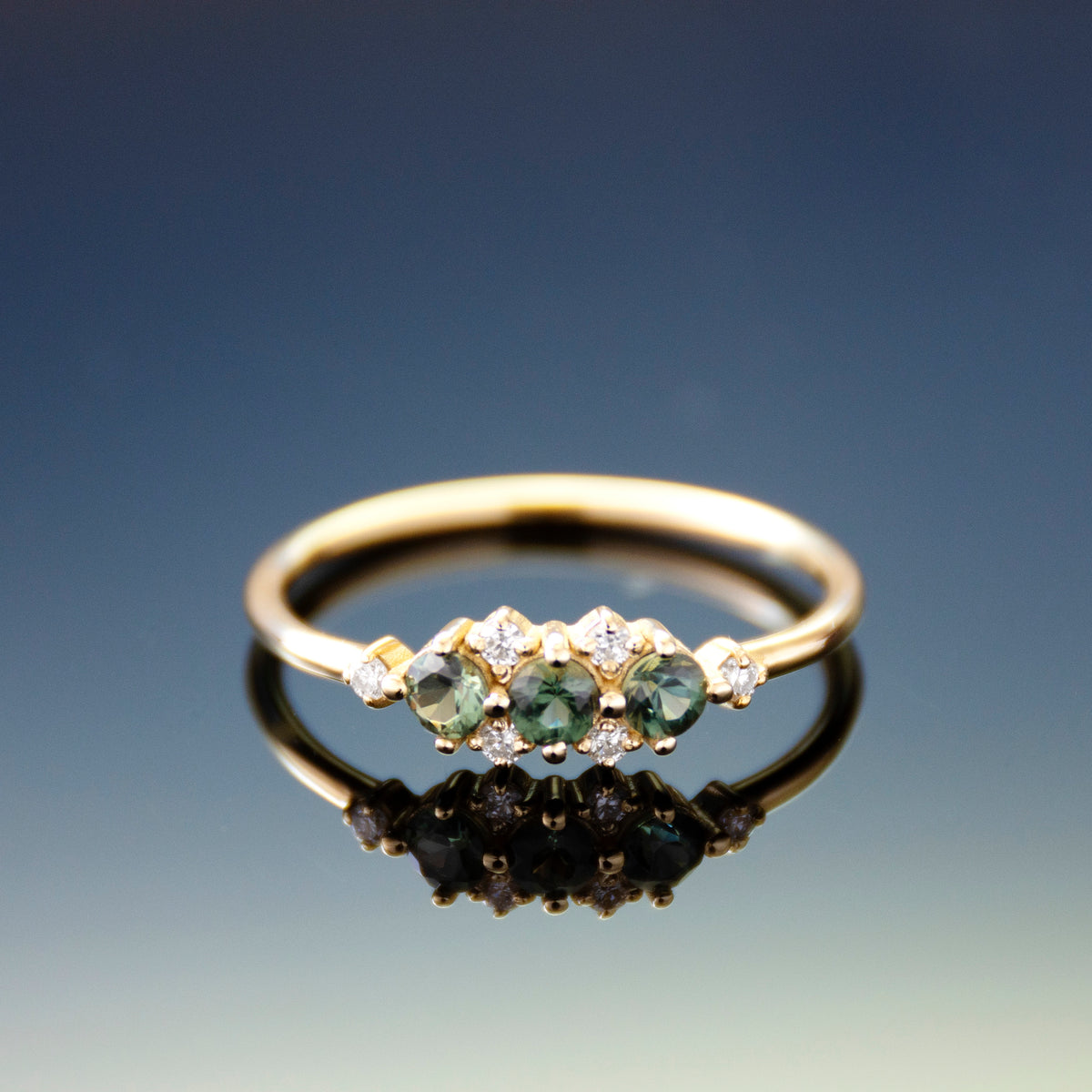 RG1940-1 Gorgeous Green Spinel And Diamond Halo Engagement Yellow Gold Ring In Chic Design