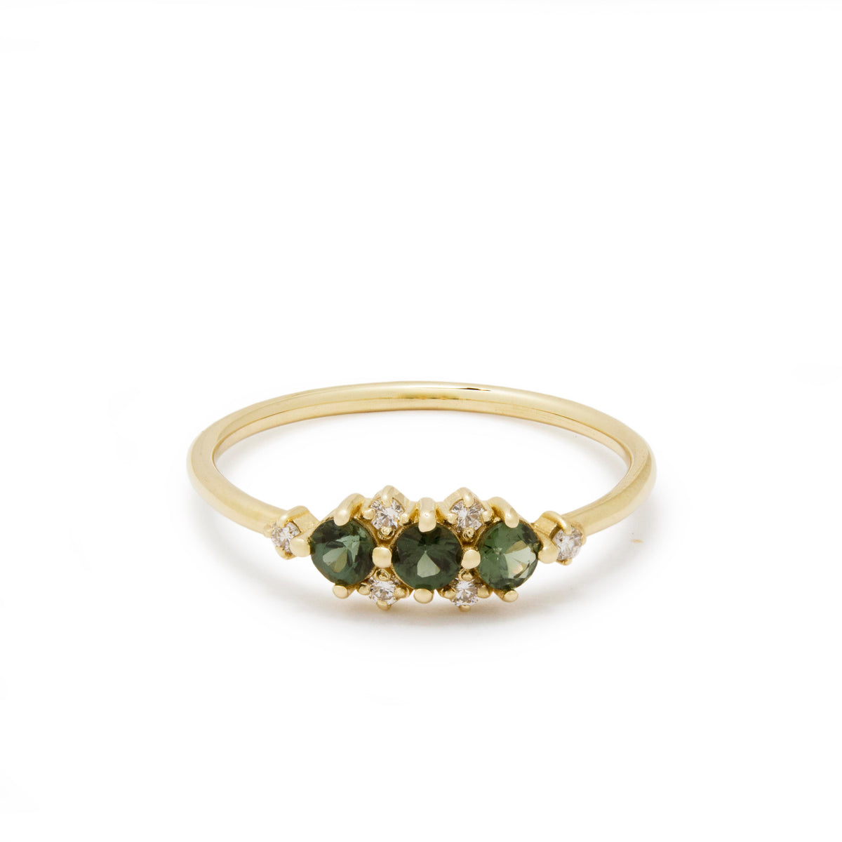 RG1940-1 Gorgeous Green Spinel And Diamond Halo Engagement Yellow Gold Ring In Chic Design