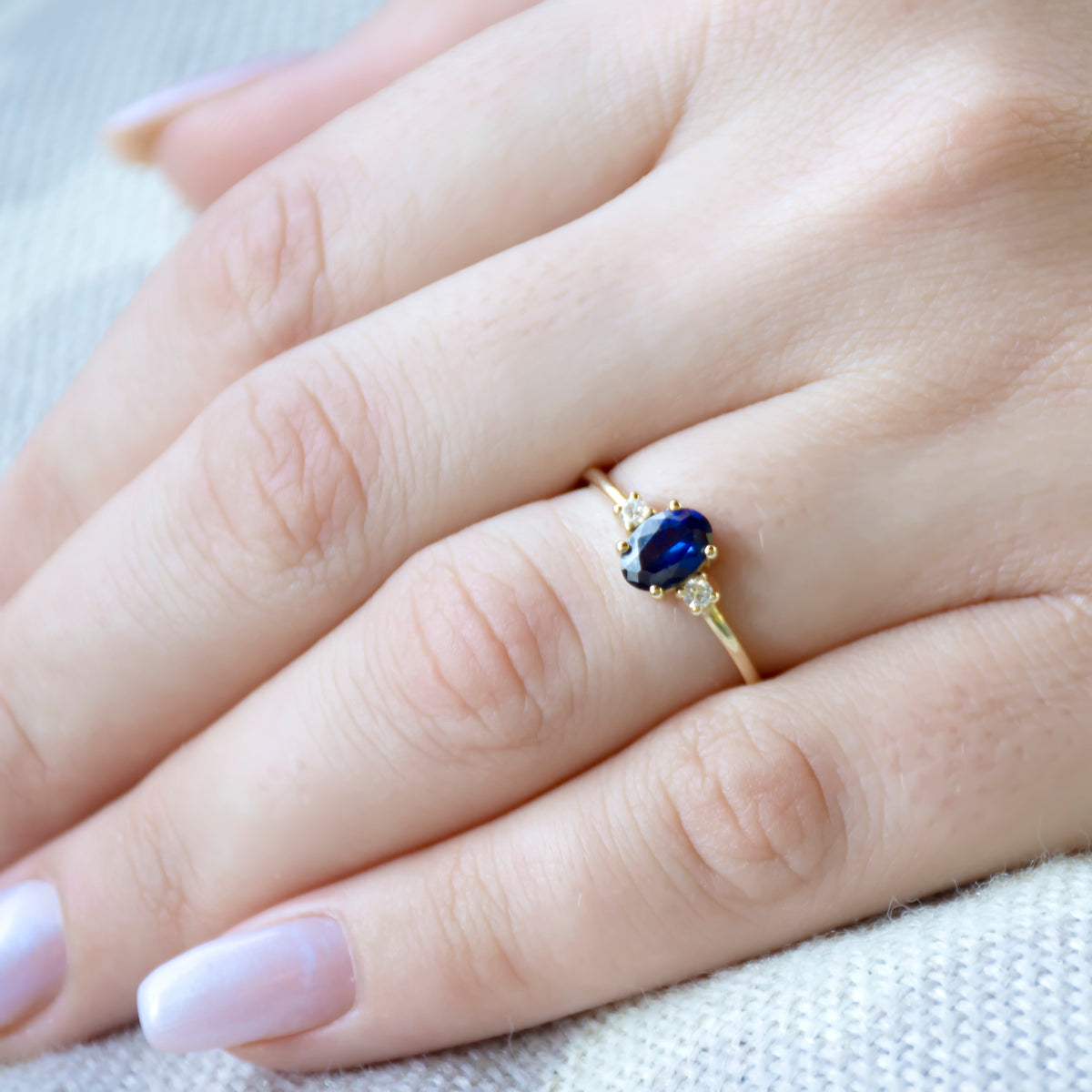 RG1942 Beautiful Blue Sapphire And Diamond Engagement Ring For Modern Bride, Sapphire Gold Ring