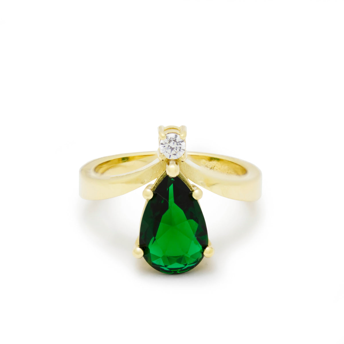 RG1943 Modern Green Chrome Diopside And Diamond Statement Ring In Yellow Gold, Green Stone Ring