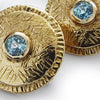EG7822-1 Textured Gold round earrings with Topaz