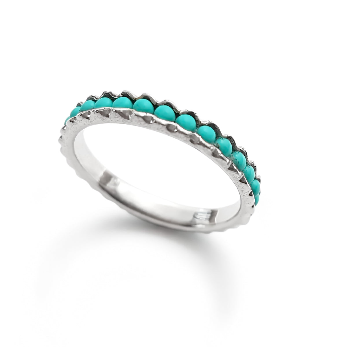 R0911S Silver Opal Eternity ring