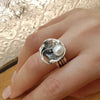 R1570 Pearl Silver Sculptural ring