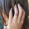 R0911S Silver and Amethyst Stacking Ring