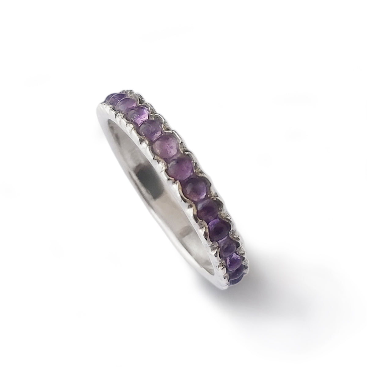 R0911S Silver and Amethyst Stacking Ring