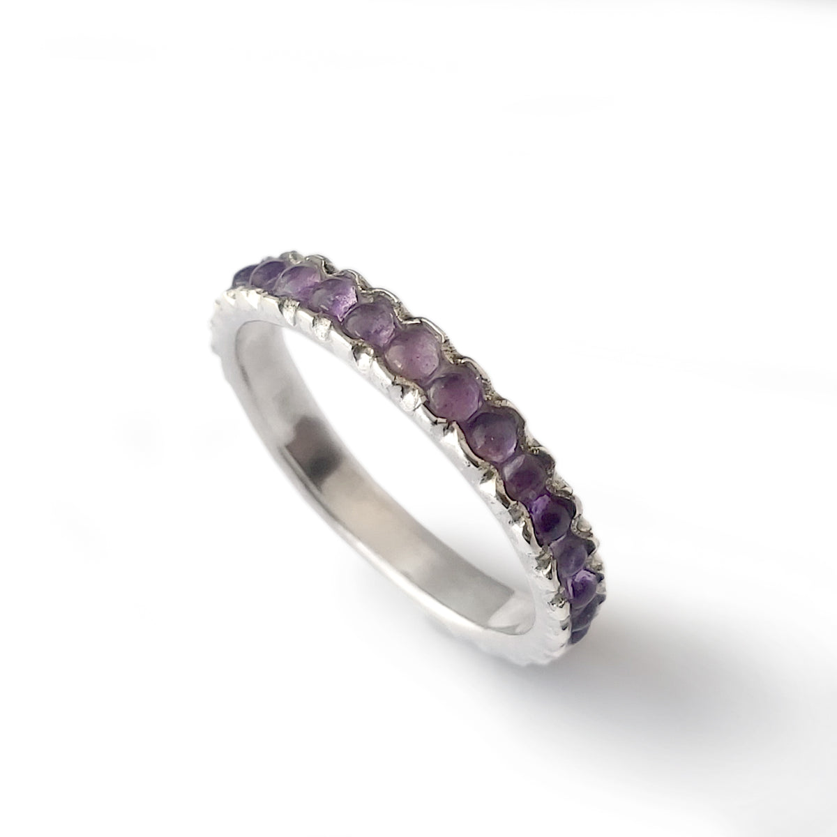 R0911S Silver and Amethyst Stacking Ring