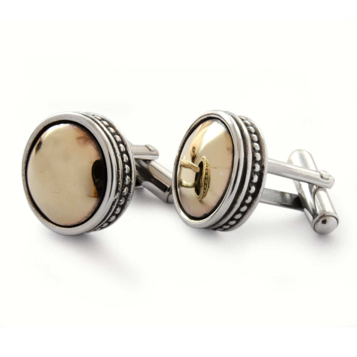 C0297 Round Gold cufflinks