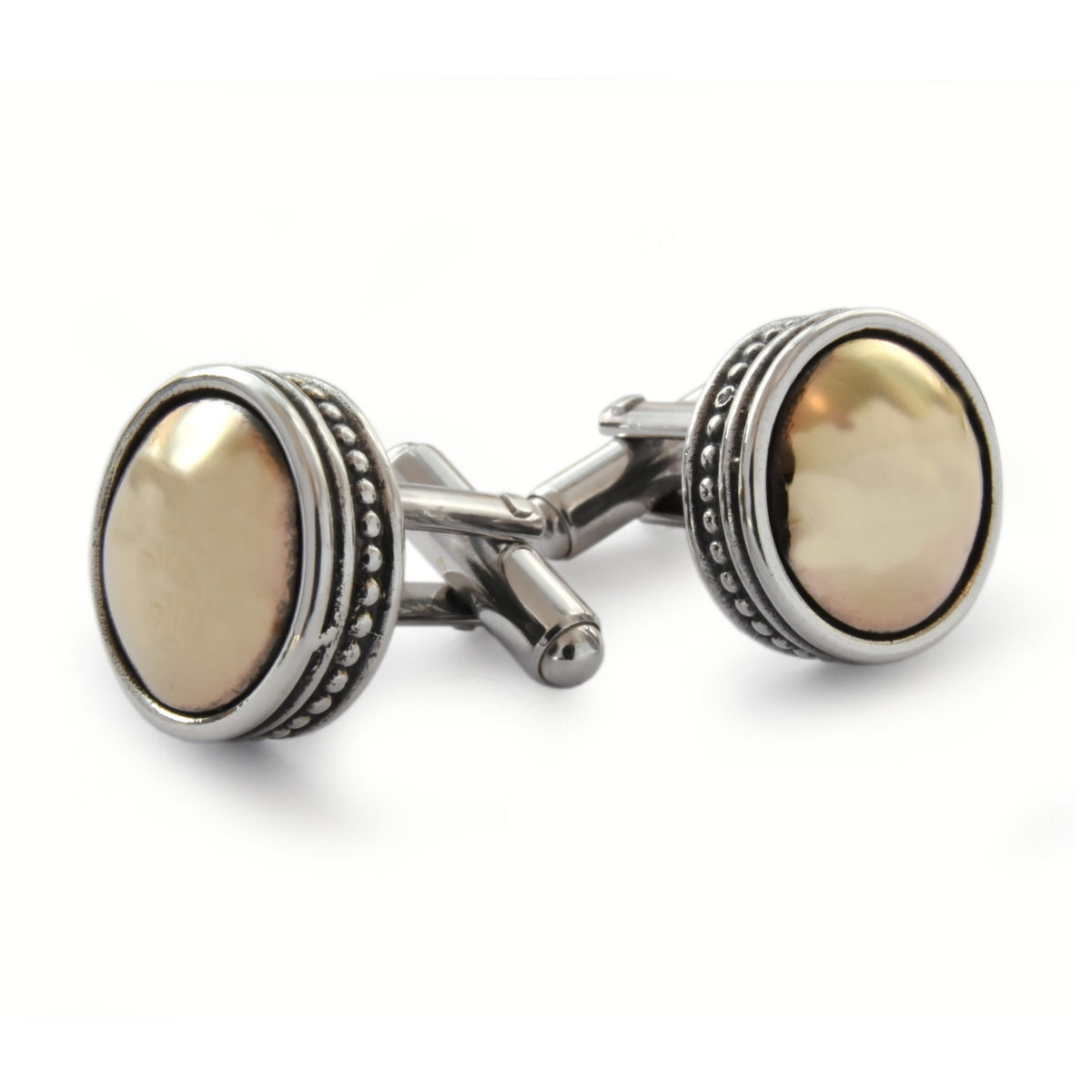 C0297 Round Gold cufflinks