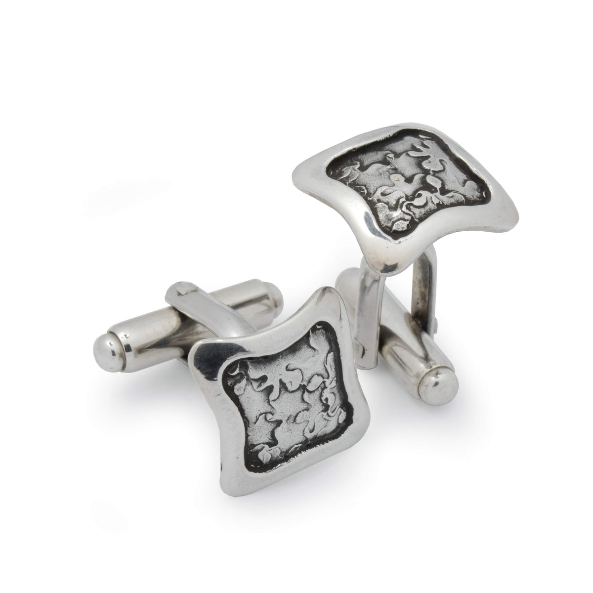 C5011 Organic Silver cufflinks