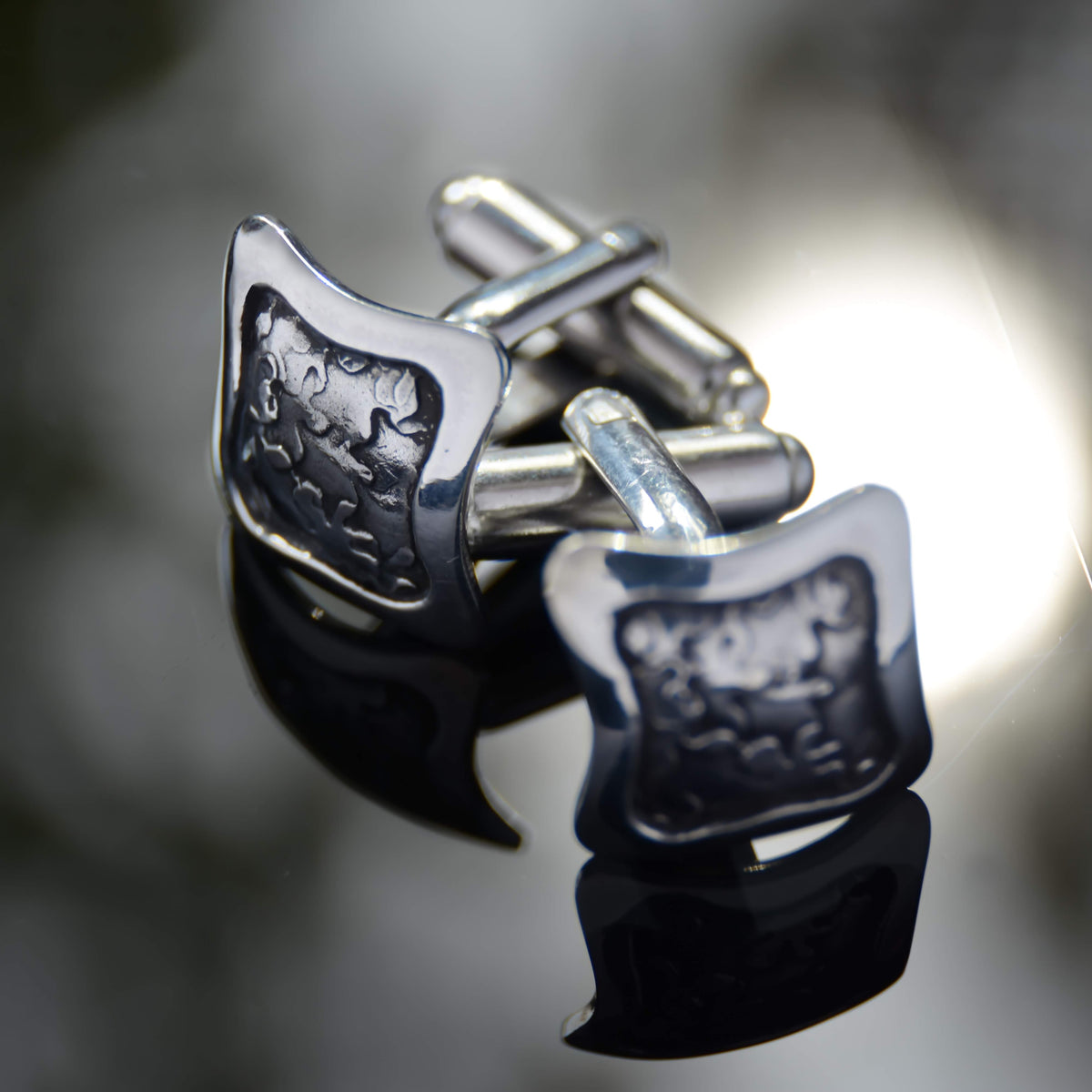 C5011 Organic Silver cufflinks