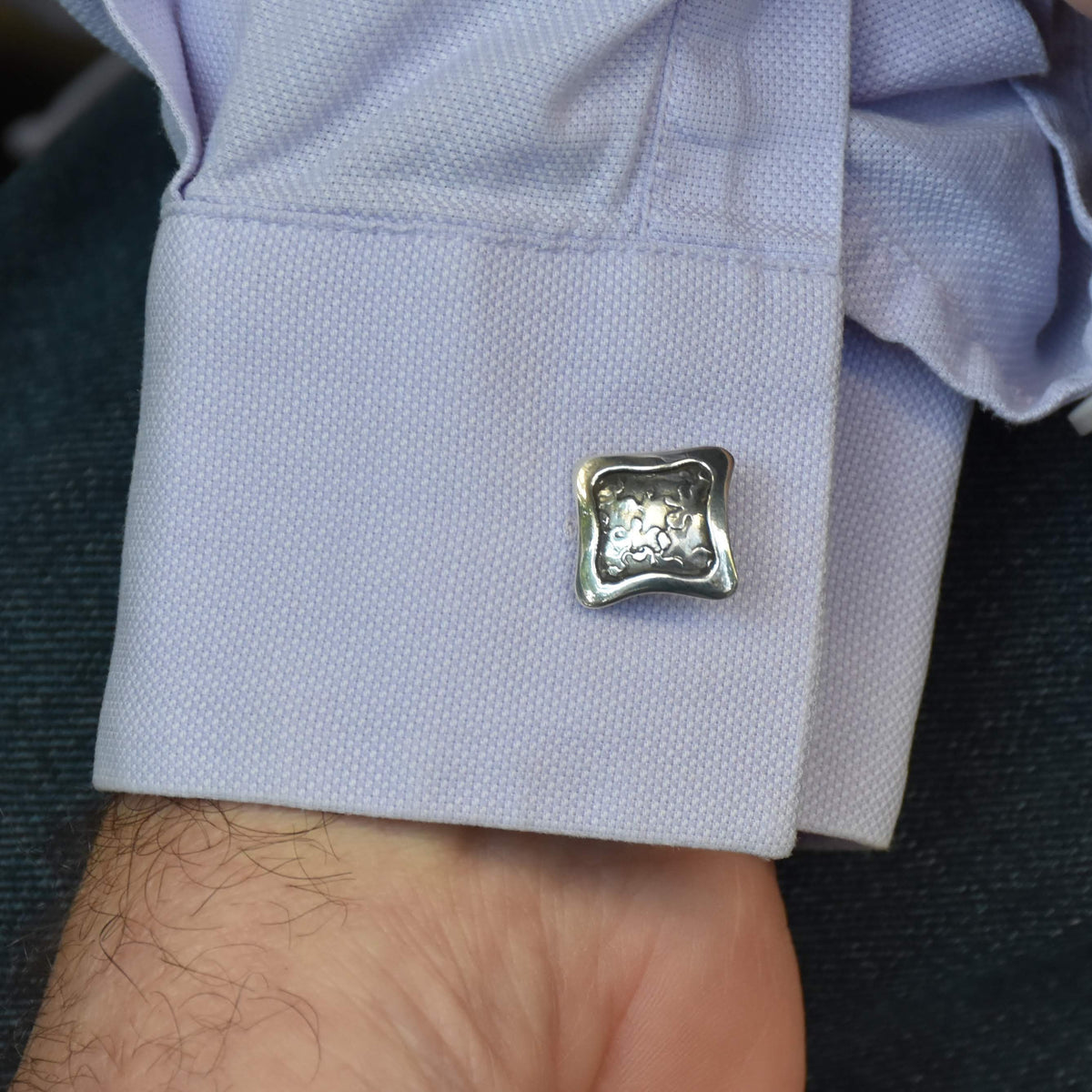 C5011 Organic Silver cufflinks