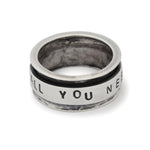 R1012R Personalized Rustic Spinner ring with hand stamp statement