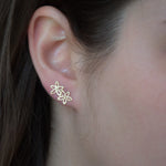 EG2211 Gold Flower Stud earrings