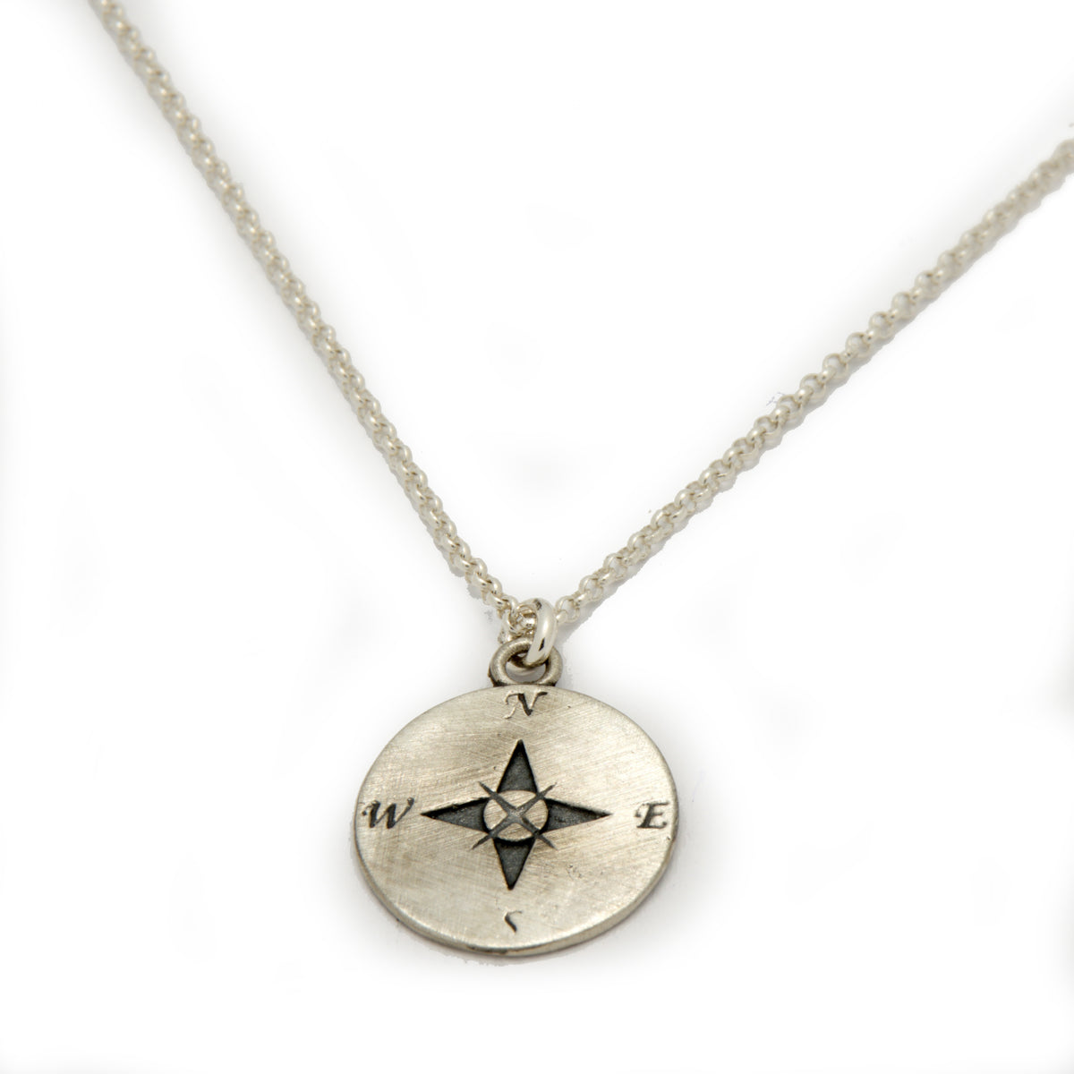 MN4081 Silver Compass necklace