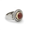 R1432 Rustic Two Tone ring with Red Carnelian