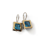 E7716 Blue Quartz Square Earrings