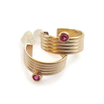 EG0224 Ruby Gold hoop earrings
