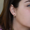 EG0224D Diamond Gold hoop earrings