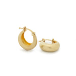 EG0375 Hammered Gold Hoop Earrings