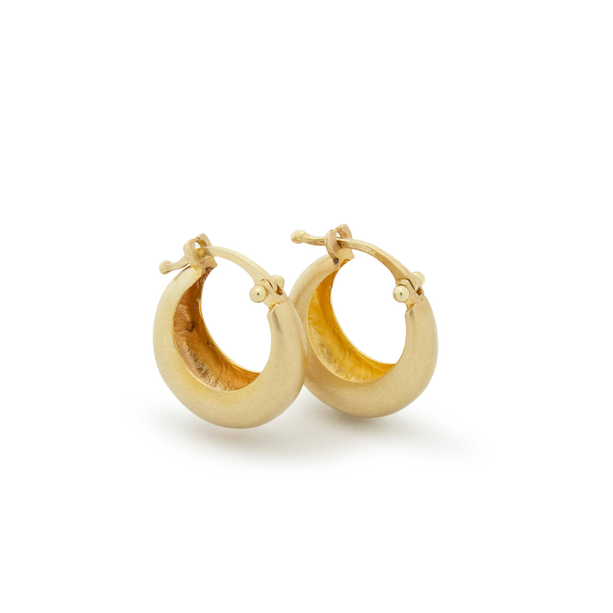 EG0375 Hammered Gold Hoop Earrings