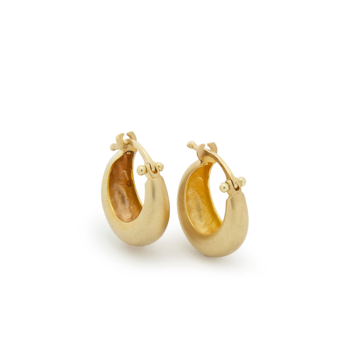 EG0375 Hammered Gold Hoop Earrings