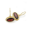 EG2218-2 Oval Gold Earrings with Garnet