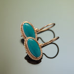 EG2218-3 Oval Gold Earrings with Turquoise